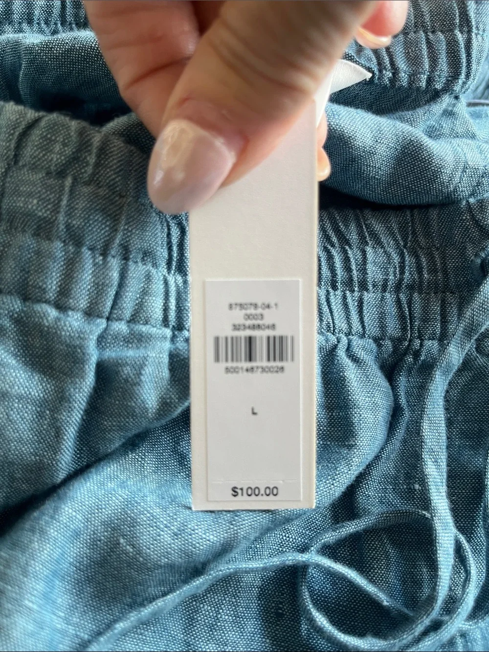 NWT-Banana Republic Getaway Straight Leg Pull On Linen Pant, Large